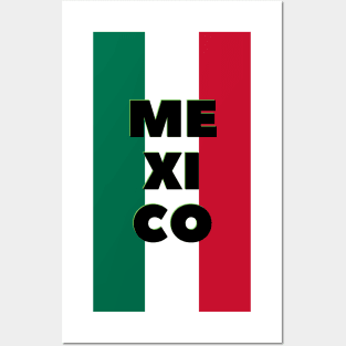 Mexico City in Mexican Flag Colors Vertical Posters and Art